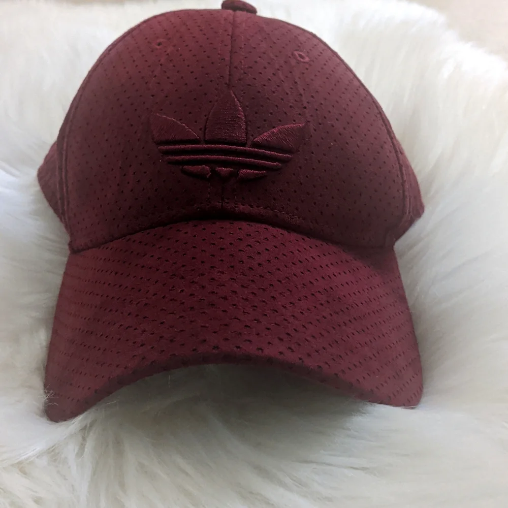 🍍3 For 15🍍Adidas Women's Trefoil Perforated Baseball Cap - Burgundy